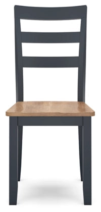 Gesthaven Dining Room Side Chair;Natural/Blue (Set of Two)