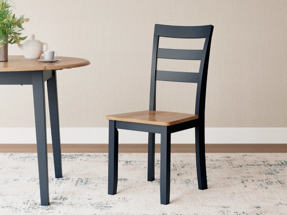 Gesthaven Dining Room Side Chair;Natural/Blue (Set of Two)