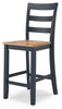 Gesthaven Barstool;Natural/Blue (Set of Two)