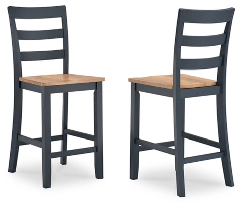 Gesthaven Barstool;Natural/Blue (Set of Two)