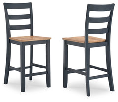 Gesthaven Barstool;Natural/Blue (Set of Two)
