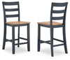 Gesthaven Barstool;Natural/Blue (Set of Two)