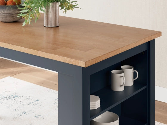 Gesthaven Rectangle Dining Room Counter Table;Natural/Blue