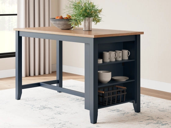 Gesthaven Rectangle Dining Room Counter Table;Natural/Blue