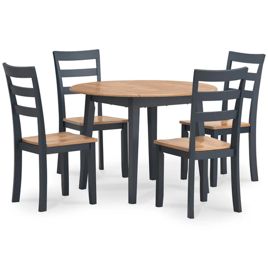 Gesthaven Dining Room Set with 4 chairs; Natural/Blue