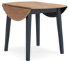 Gesthaven Round Dining Room Drop Leaf Table;Natural/Blue