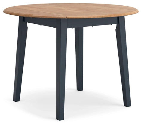 Gesthaven Round Dining Room Drop Leaf Table;Natural/Blue