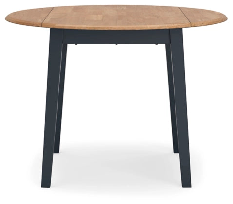 Gesthaven Round Dining Room Drop Leaf Table;Natural/Blue