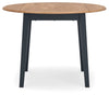 Gesthaven Round Dining Room Drop Leaf Table;Natural/Blue