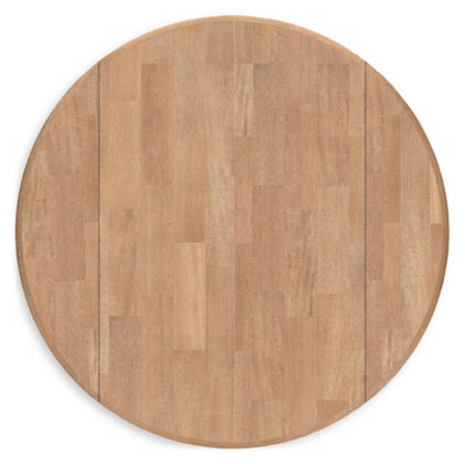 Gesthaven Round Dining Room Drop Leaf Table;Natural/Blue