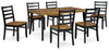 Blondon 7-piece Dining Set; Brown/Black