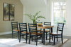 Blondon 7-piece Dining Set; Brown/Black