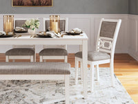 Erinberg Dining Table and 4 Chairs and Bench (Set of 6); Antique White