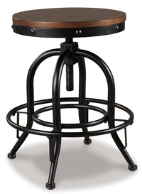 Valebeck Swivel Barstool;Brown/Black