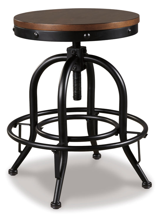 Valebeck Swivel Barstool;Brown/Black