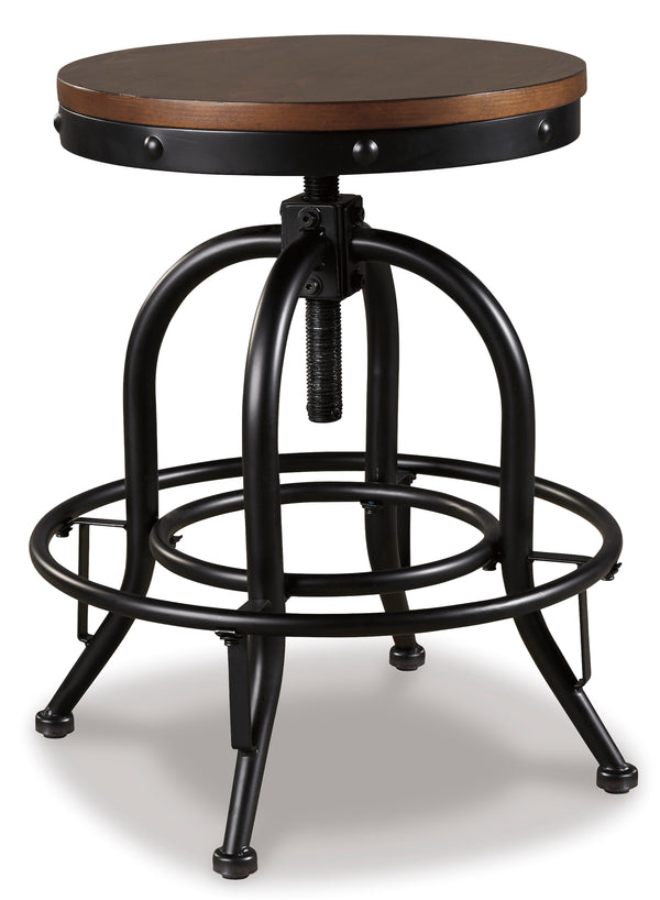Valebeck Swivel Barstool;Brown/Black