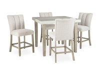 Karmenton Counter Height Dining Table & 4 Barstools;Bisque