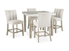 Karmenton Counter Height Dining Table & 4 Barstools;Bisque