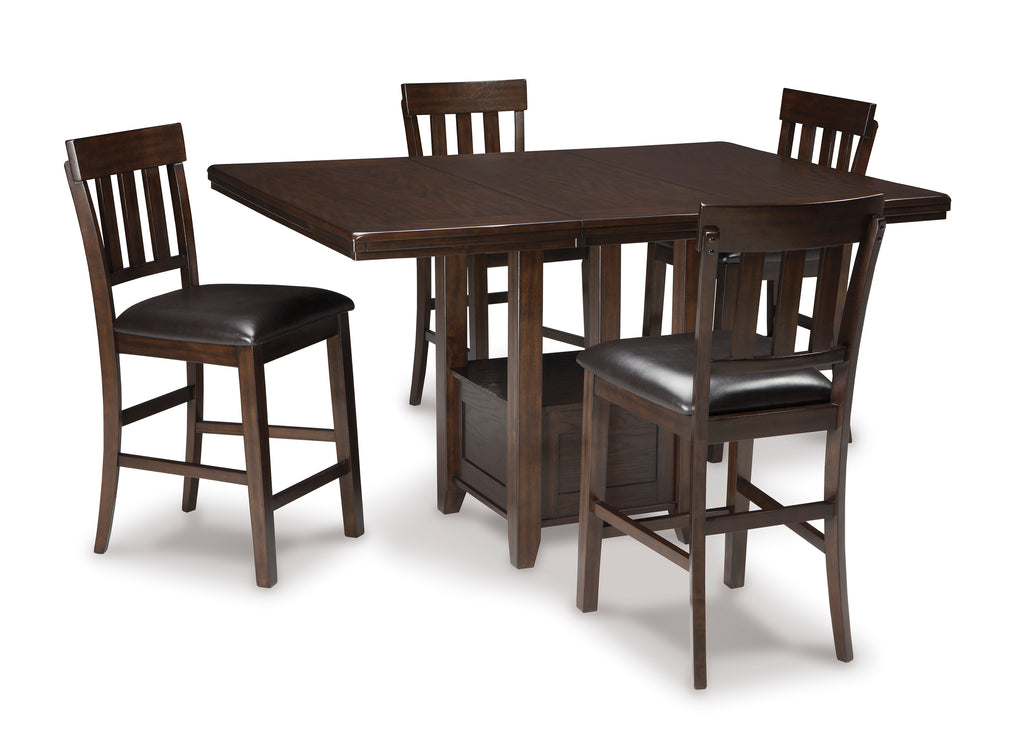 Haddigan Counter Height Dining Table with 4 Barstools