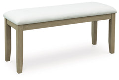 Calmoro Large UPH Dining Room Bench;Off White/Gray