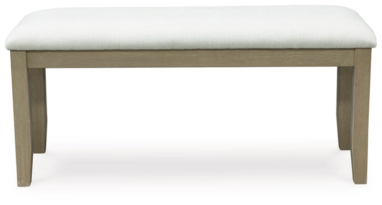 Calmoro Large UPH Dining Room Bench;Off White/Gray