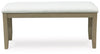 Calmoro Large UPH Dining Room Bench;Off White/Gray