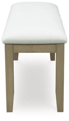 Calmoro Large UPH Dining Room Bench;Off White/Gray