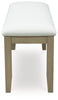 Calmoro Large UPH Dining Room Bench;Off White/Gray