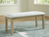 Calmoro Large UPH Dining Room Bench;Off White/Gray