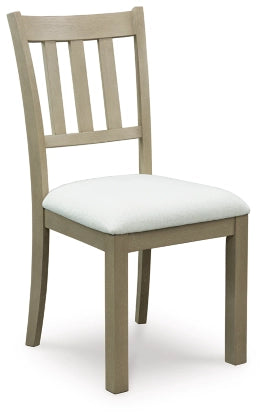 Calmoro Dining UPH Side Chair; Off White/Gray