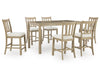 Calmoro Counter Height Dining Table and 6 Barstools;Gray