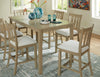 Calmoro Counter Height Dining Table and 6 Barstools;Gray