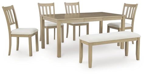 Calmoro Dining Table and 4 Chairs and Bench;Gray