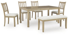 Calmoro Dining Table and 4 Chairs and Bench;Gray