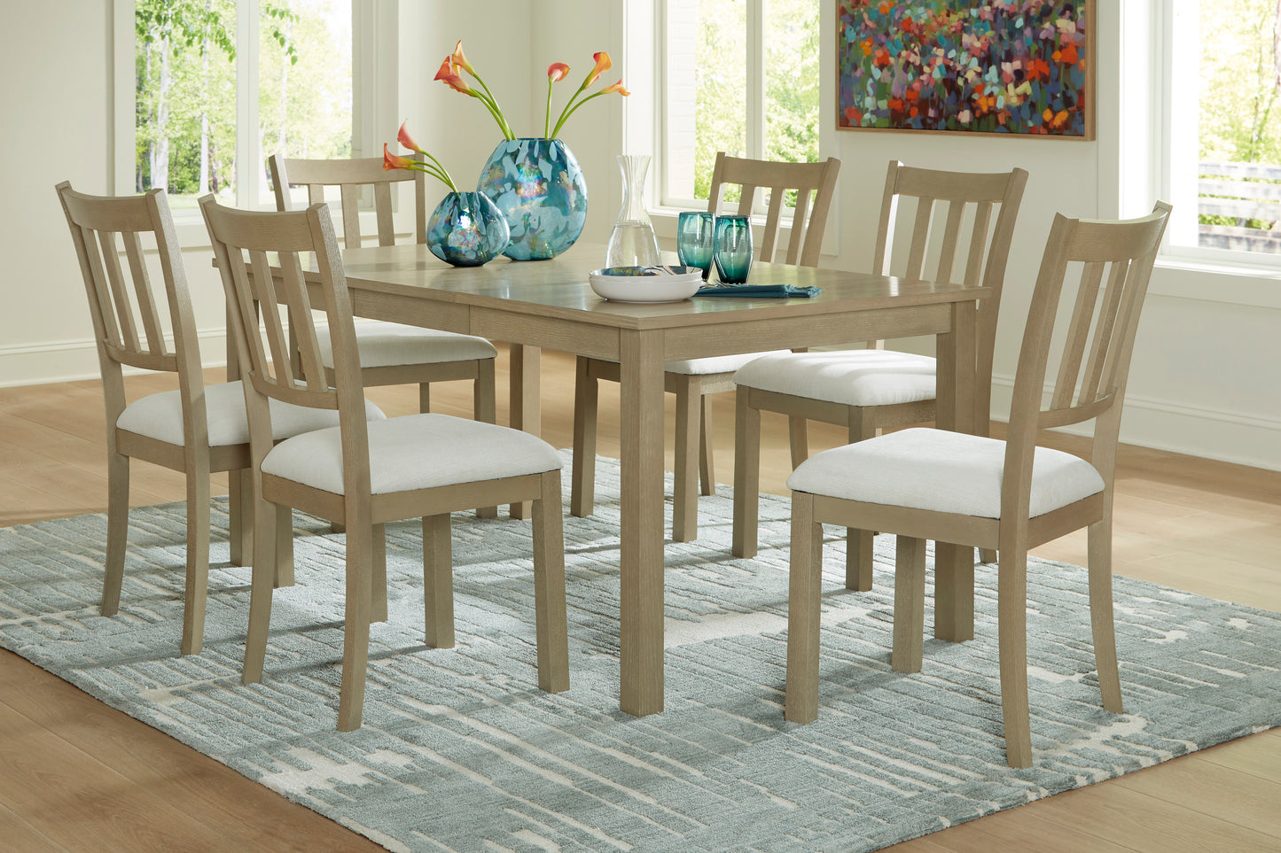 Calmoro Dining Table and 6 Chairs;Gray