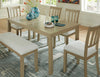 Calmoro Dining Table and 4 Chairs and Bench;Gray