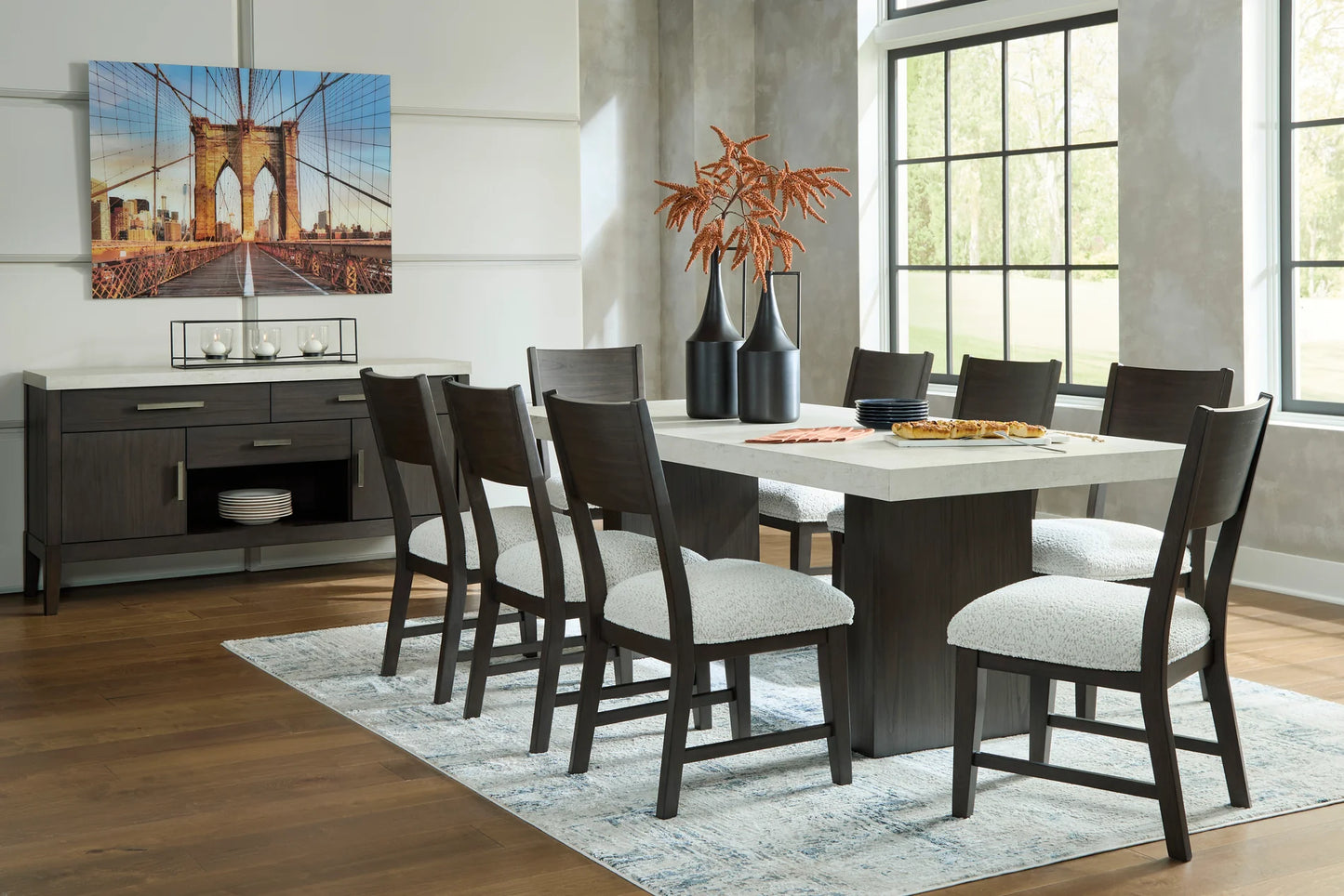 Westonfort Dining Room Set With 8 Chairs; Espresso