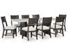 Westonfort Dining Room Set With 8 Chairs; Espresso