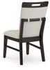 Neymorton Dining UPH Side Chair;Light Gray/Brown (Set of Two)
