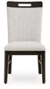 Neymorton Dining UPH Side Chair;Light Gray/Brown (Set of Two)