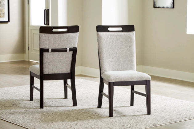 Neymorton Dining UPH Side Chair;Light Gray/Brown (Set of Two)