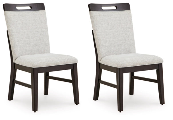 Neymorton Dining UPH Side Chair;Light Gray/Brown (Set of Two)