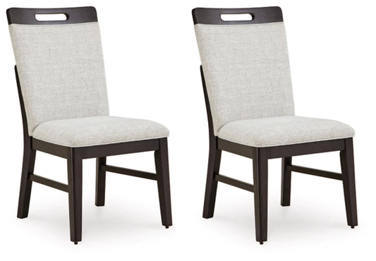 Neymorton Dining UPH Side Chair;Light Gray/Brown (Set of Two)