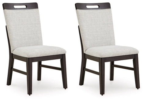 Neymorton Dining UPH Side Chair;Light Gray/Brown (Set of Two)