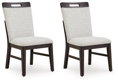 Neymorton Dining UPH Side Chair;Light Gray/Brown (Set of Two)