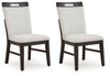 Neymorton Dining UPH Side Chair;Light Gray/Brown (Set of Two)