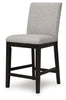 Neymorton Upholstered Barstool;Dark Grayish Brown
