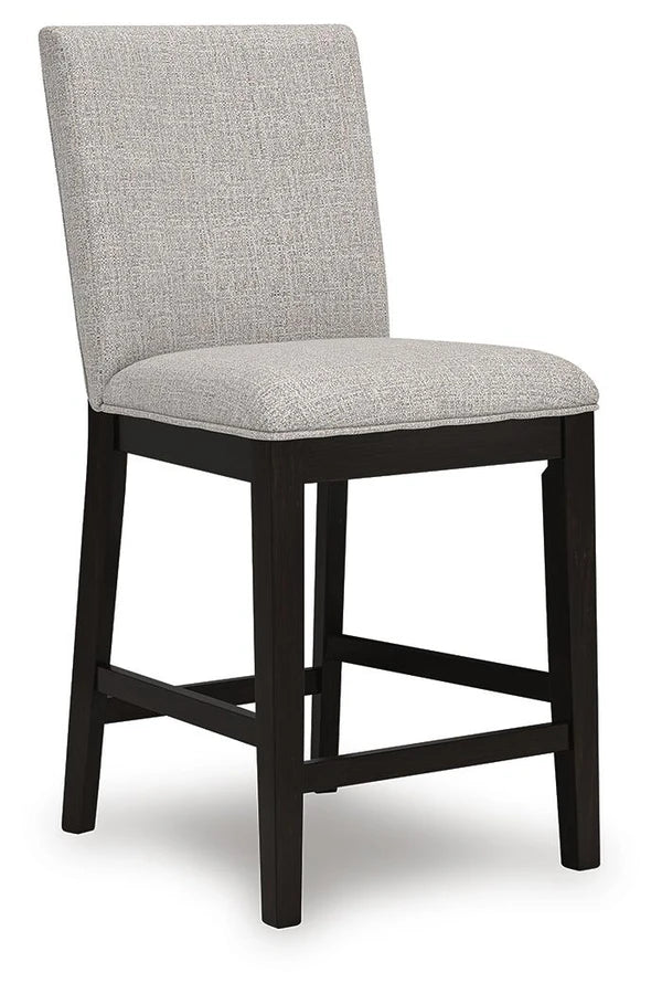 Neymorton Upholstered Barstool;Dark Grayish Brown