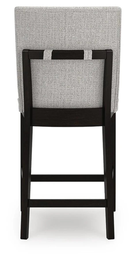 Neymorton Upholstered Barstool;Dark Grayish Brown