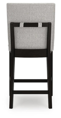 Neymorton Upholstered Barstool;Dark Grayish Brown